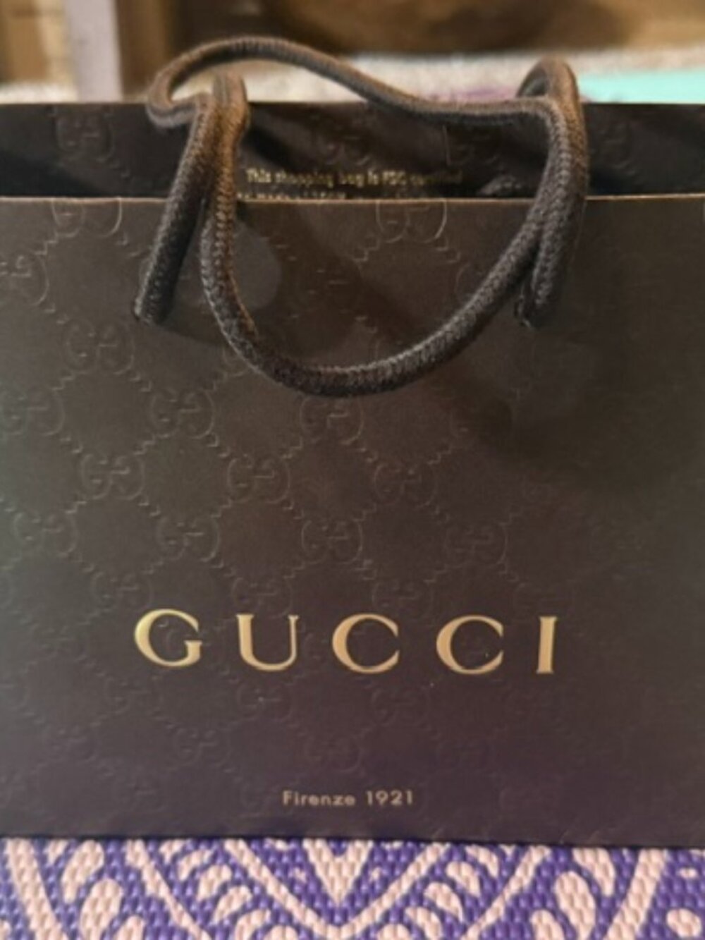 Gucci Shopping Bag - 9" wide x 7" high x 3.75" deep